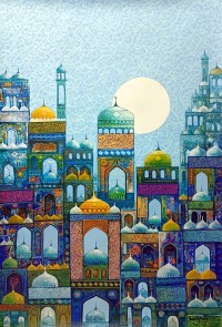 Javed Qamar, 24 x 36 inch, Acrylic On Canvas, Cityscape Painting, AC-JQ-274